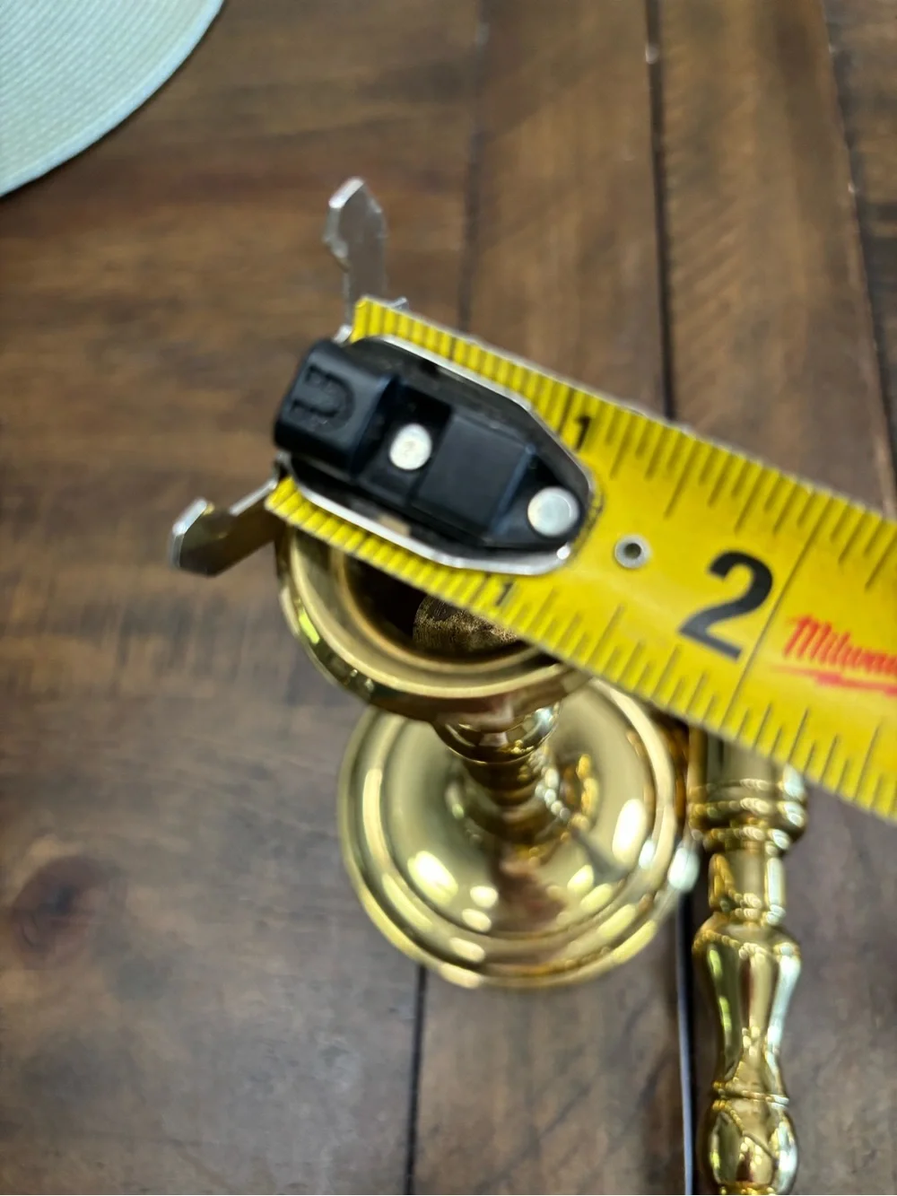 Three brass partylite tapered candle holders